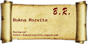Bukna Rozvita névjegykártya